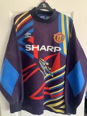 £71 • Buy Super Rare Original Manchester United Football Shirt 1992-94 GK Away Large L/S