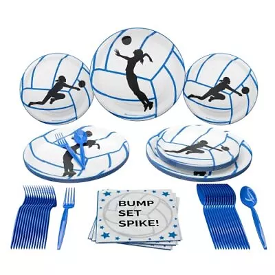 Volleyball Party Supplies Pack 100 Pieces For 16 Guests - Volleyball Decorati... • $28.11