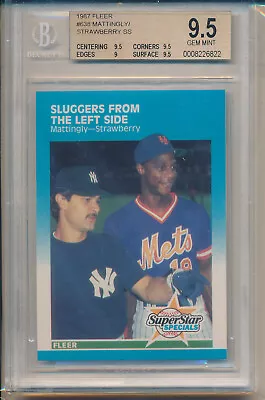 1987 Fleer Sluggers From The Left Side (Mattingly/Strawberry) (#638) BGS9.5 BGS • $39.97