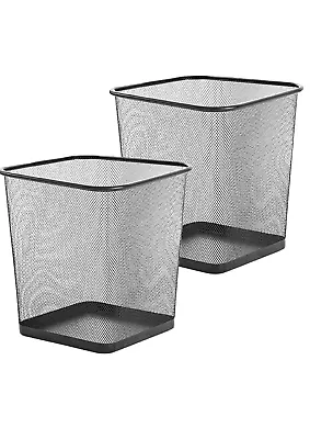 Square Mesh Waste Wastebasket Pack Of 2 | Lightweight Waste Metal Basket Garbage • $42.86