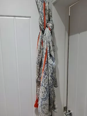 Miss Sparrow Paisley Print Scarf Grey Orange Birthday/Christmas Gift • £10.99