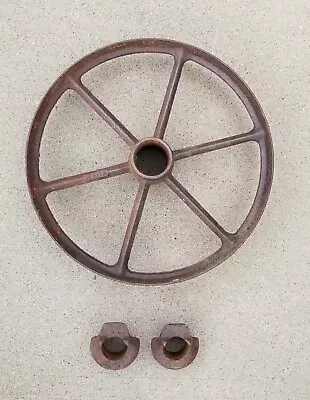 Antique Hit & Miss Engine 18  Wheel With Center Hubs Steel Spoked Farm Tire Cart • $74.99