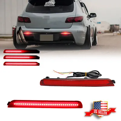 2x Red Rear Bumper Reflector LED Tail Brake Signal Lights For Mazda3 Axela 04-09 • $19.99