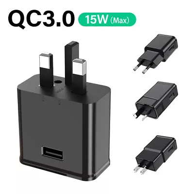 15W USB Fast Charging Block Travel Wall Charger Power Adapter For Samsung IPhone • £8.03