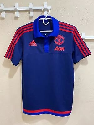 Manchester United 2015 Polo Football Shirt Adidas Soccer Size Small • $27.37