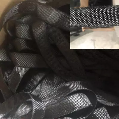 3K 300GSM Plain Real Carbon Fiber Woven Cloth Braid Belt Fabric 30mm Black • £4.43