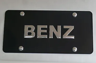 Mercedes Benz Chrome Emblem Badge Black License Plate Tag • $35.20