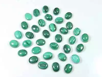 7X9MM Natural Green Malachite Oval Cabochon Loose Gemstone 35 Pcs Lot A079 • $16.79