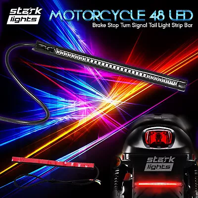 8  Motorcycle 48 LED Integrated Brake Stop Turn Signal Tail Light Strip Bar X1 • $6.79