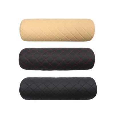 $24.67 • Buy Car Neck Pillows Genuine Leather Auto Round Roll Office Chairs Headrest Support