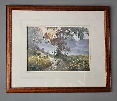 Vintage Framed Print  Dawn Mist  Countryside Path Landscape By David Dipnall • £69.99