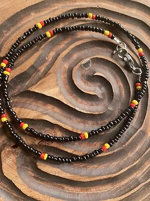 Handmade Aboriginal Bead Necklace Men Women Jewel Unisex Set Naidoc Day Black • $6