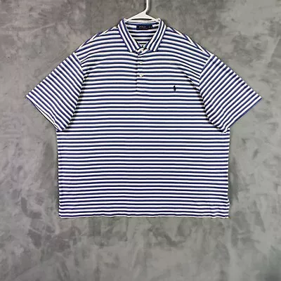 Polo Ralph Lauren Polo Shirt Adult 3XLT Tall Blue White Pony Golf Rugby Men • $18.99