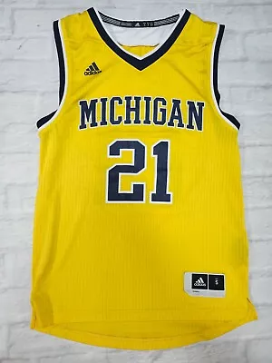 Adidas NCAA Michigan Wolverines Basketball Jersey In Yellow Size Small • $21.90