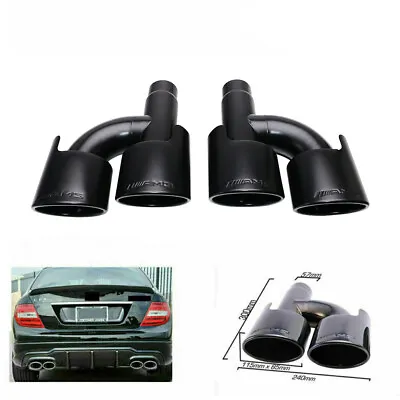 Pair C63 Exhaust Tip End Tips AMG For C250 C300 Mercedes-Benz W204 C-Class Black • $227.36