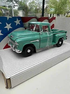 Ertl 1/18 American Muscle - 1955 Chevy 3100 Stepside - Green Chevrolet Die Cast • $155.57