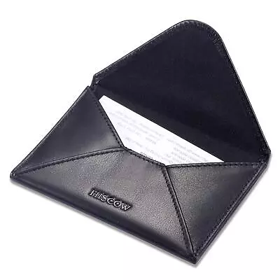 Envelope Business Card Case With Magnet Closure - Italian Calfskin Black • $38.05