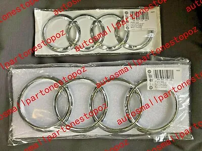 Audi Q2 Front Rear Chrome Silver Badge RING RINGS Emblem Sticker • $65.99