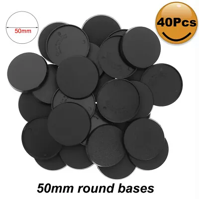 40pcs Round Bases 50mm Model Base Plastic For Miniature Wargames MB750 • $6.30