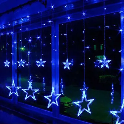 £9.89 • Buy 138 LED Star Fairy String Lights Curtain Window Christmas Party Wedding Decor