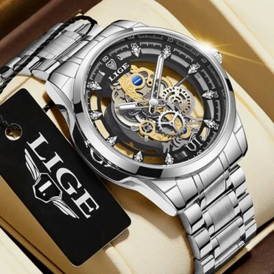 £17.99 • Buy LIGE  Mens  Waterproof  Watch  Luxury   Quartz Relogio  Masculino UK STOCK