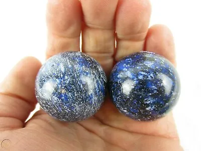 2 BOULDERS 35mm BLUE GALAXY Marbles Speckled Glass Ball LARGE HUGE • $9.95