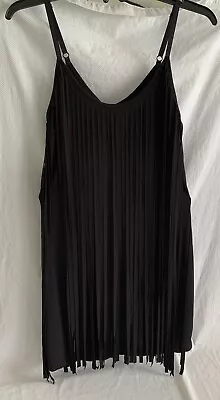 Windsor Flapper Dress Fringe Cocktail Party Great Gatsby Costume Large Black • $12.31