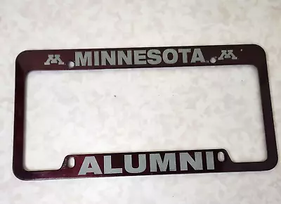 University Of Minnesota Metal License Plate Frame Maroon  E8 U Of M Alumni • $19.79