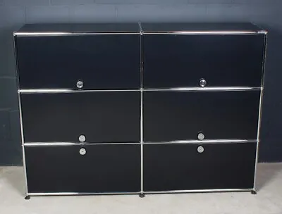 USM Haller Shelf Files 6 Compartments 2 Flaps 4 Garagen-Türen Büro-schrank Black • £2551.44