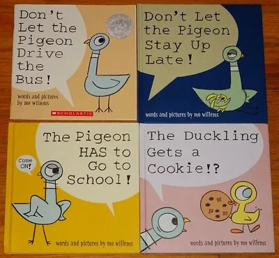 Lot 4 Mo Willems Pigeon Hardback Picture Books~drive Bus~stay Up Late~get Cookie • $14.99