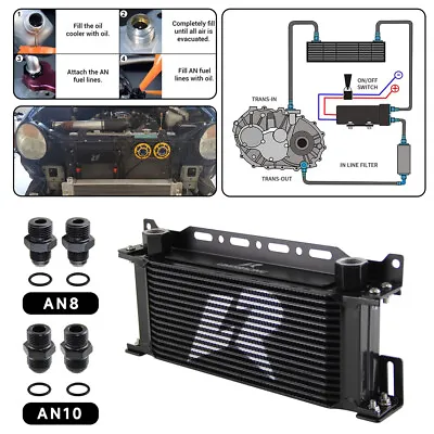 £70.20 • Buy Universal 16 Row G1/2  248mm Oil Cooler With 2PCS AN8 & A10 Fittings + Bracket 
