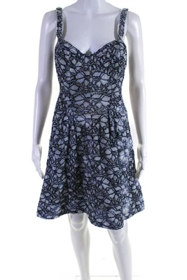 $55.01 • Buy Z Spoke Zac Posen Womens Abstract Embroidered Swing Dress Gray Blue Size 6