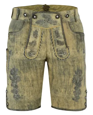 LEDERHOSEN GERMAN BAVARIAN TRACHTEN MEN SHORTS Oktoberfest Leather SHORTS • $86.99