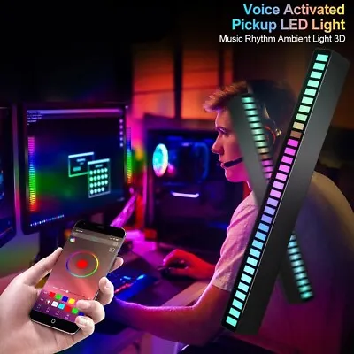 32LED RGB Strip Lights Bar Sound Control Car Music Voice Rhythm Ambient Lamp USB • $11.99