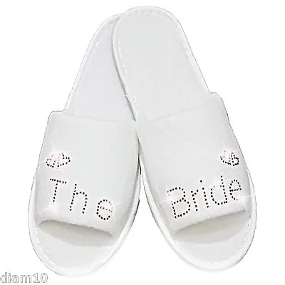 £5.95 • Buy Wedding Slippers Diamante Bride Bridesmaid Guest Shoe Romantic Red 