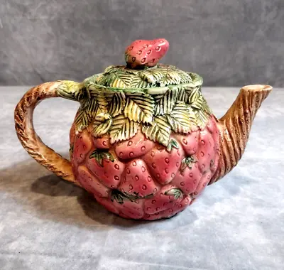 VTG Takahashi San Francisco Hand Painted Strawberry Teapot W/ Lid Cottage • $34.99