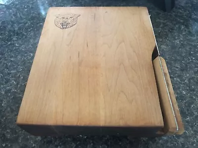 Vintage J.K. Adams Butcher Block Cheese Cutting  Board. Original With Knife  • $55