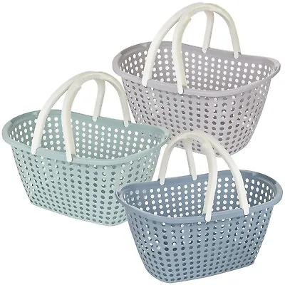 Large Laundry Clothes Washing Storage Basket Tub Hamper Bin With Folding Handles • £8.49