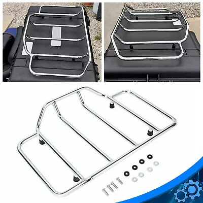 Top Rack Chrome Tour Pak Pack Luggage Trunk For Harley Touring Road Street • $31.49
