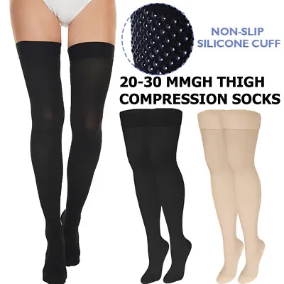 Thigh High Compression Socks 20-30 MmHg Support Stockings Surgical Varicose Pain • $19.78