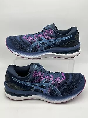 Asics Gel Nimbus 23 Women's Sz 10 Running Shoes Sneakers Blue Pink 1012A885 VGC • $26.95