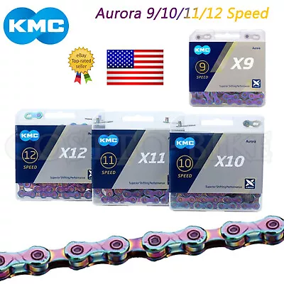 KMC 9/10/11/12 Speed 116/118/126L Aurora Bike Chain Fits Road MTB SRAM Shimano • $55.42