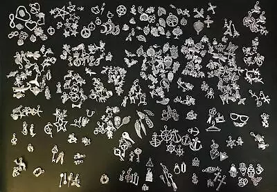 300 Pcs Bulk Lot Jewelry Making Charms Mixed Smooth Tibetan Silver New • $15.29