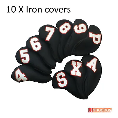 $27.50 • Buy Iron Club Covers Extra Big Number Color Golf Bag 10pcs Fit Most Brand *Black