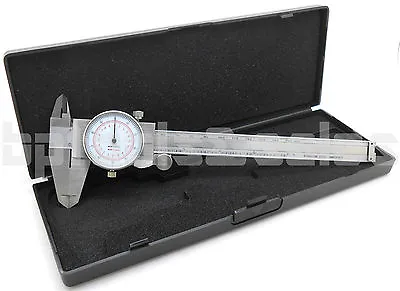 Stainless Steel 6 /150mm Dual Readings Dial Caliper METRIC SAE Standard Inch MM • $39.99