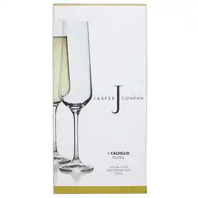 New Boxed Jasper Conran 4 Calvello Flutes Crystal Drinks Glasses • £24.99