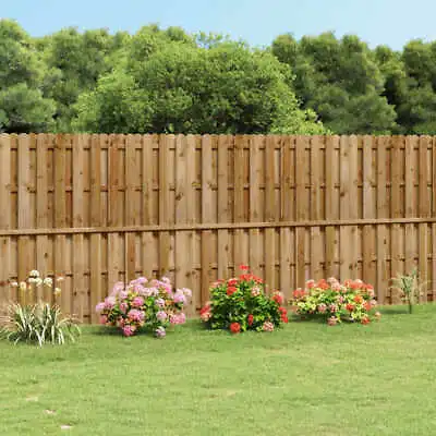 Hit & Miss Fence Panel Wood Vertical Garden Patio Border Palisade VidaXL • £122.99