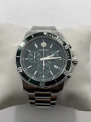 Movado Series 800 Green Chronograph Quartz Stainless Steel Men's Watch 2600179 • $449.95