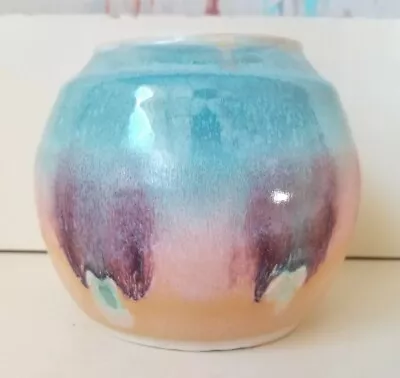 Studio Art Pottery Bowl Vase Abstract Mushroom Glaze Signed Joy • $36