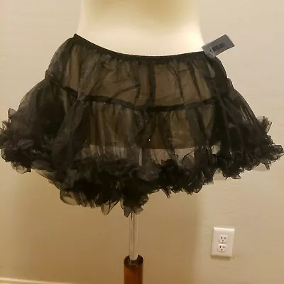 California Costumes Tween Ruffled Pettiskirt Black Goth Punk Rock Madonna Y2K  • $8.08